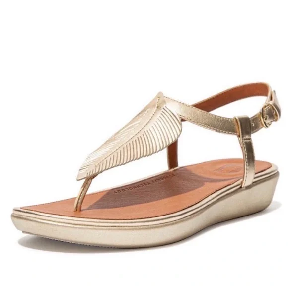 Fitflop Elegant Leaf-Embellished Sandals Size 9 - Picture 1 of 6